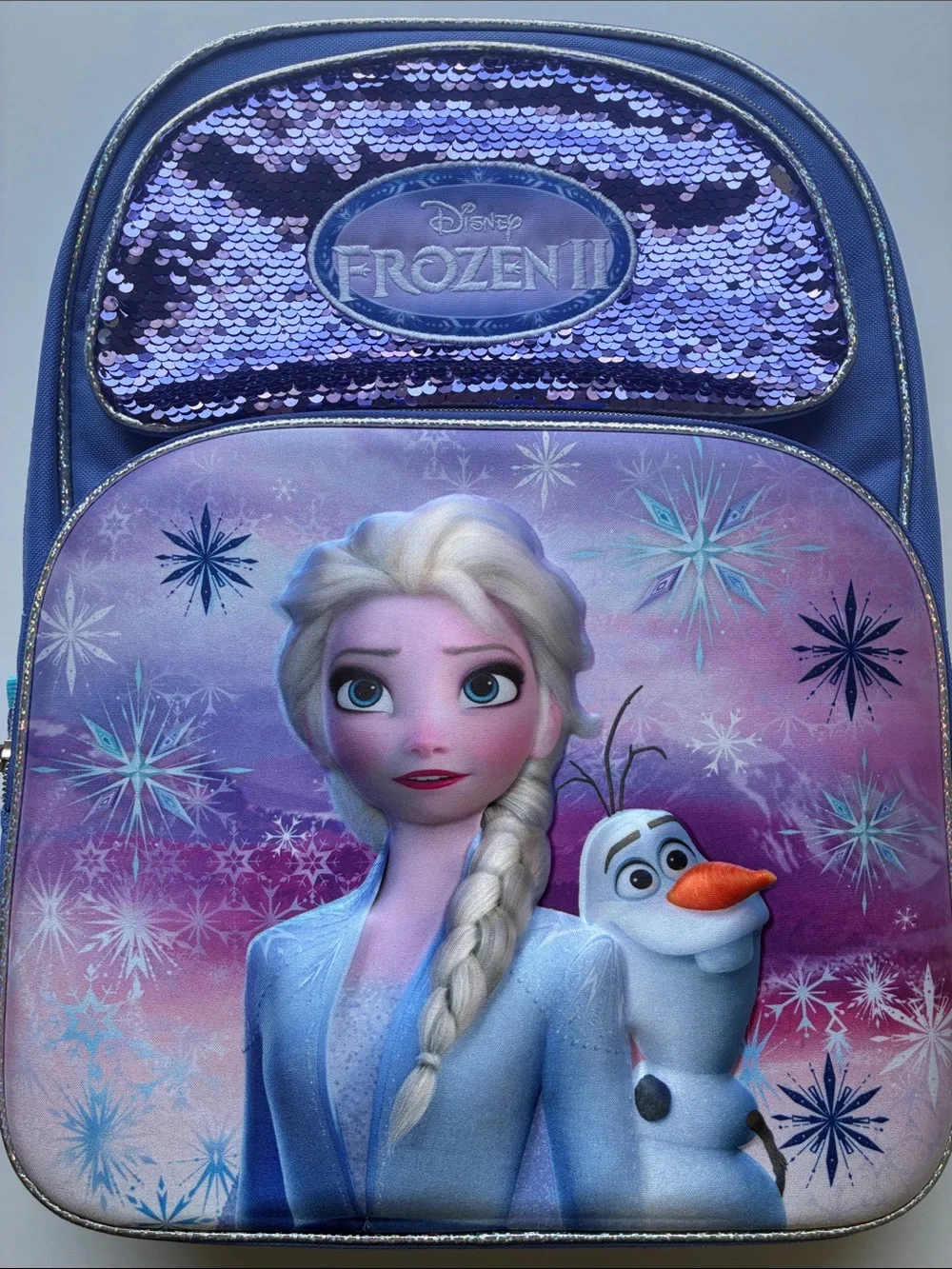 Disney Frozen II Elsa & Olaf Magic Sequin Backpack Set w/Lunch Box & Stationery
